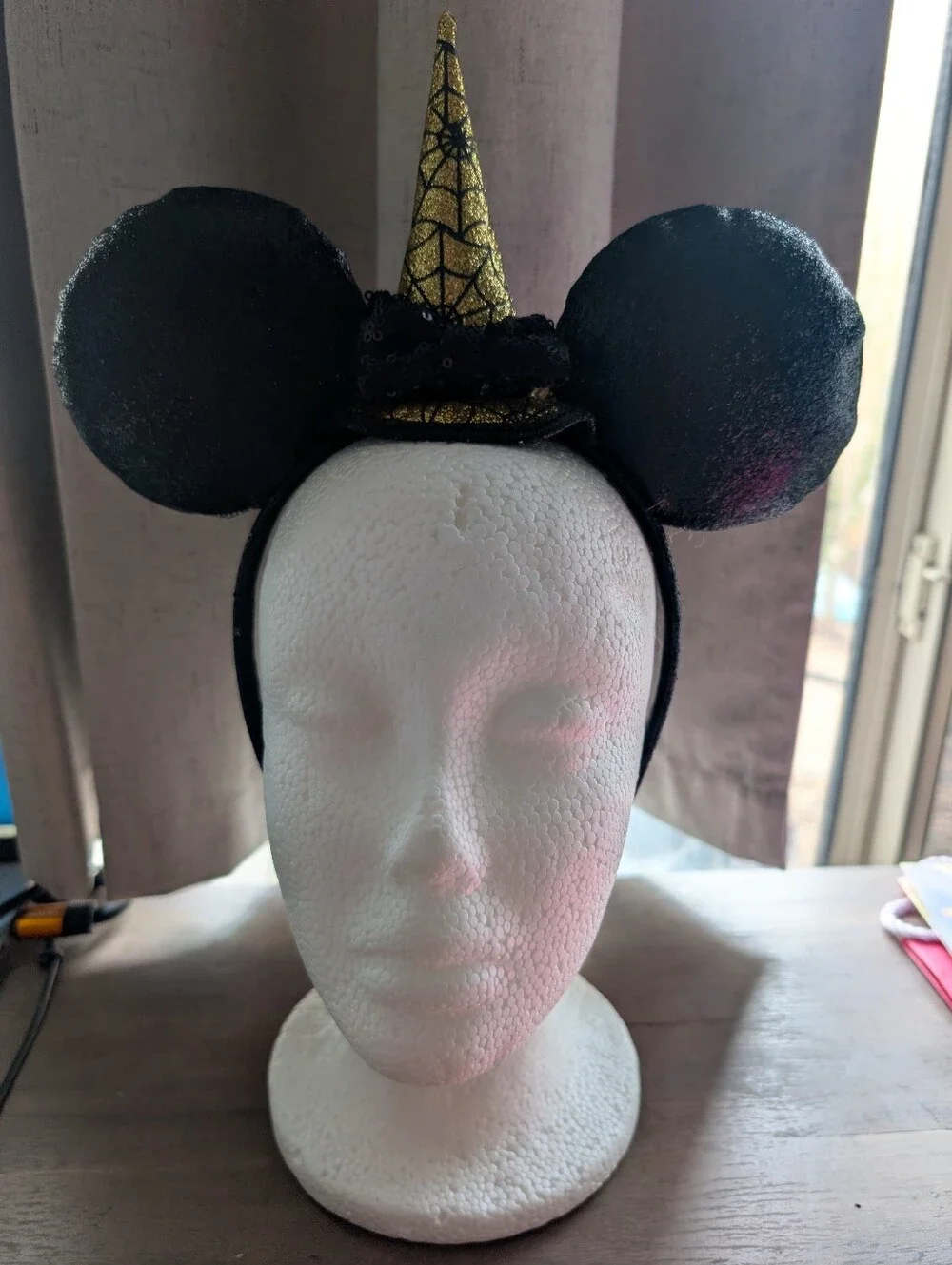 Kids Black & Gold Witch Mouse Ear Headband - Unbranded